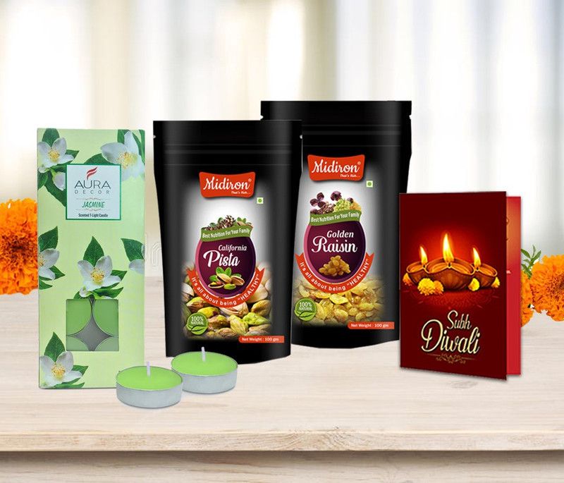 Midiron Diwali Gifts With Raisin & Pistachios, Scented Candle Raisins  (3 x 66.67 g)