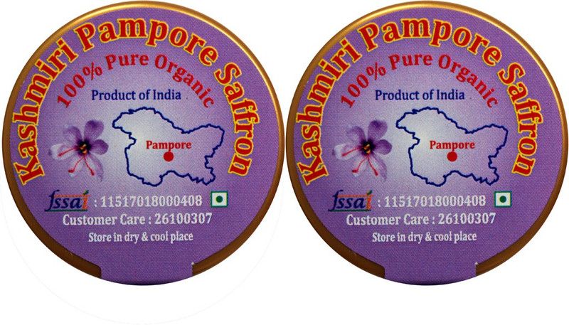 The Gathering of Saffron Kashmiri Pampore Organic Saffron, 2 Grams Net (Pack of 1gm X 2)  (2 x 1 g)