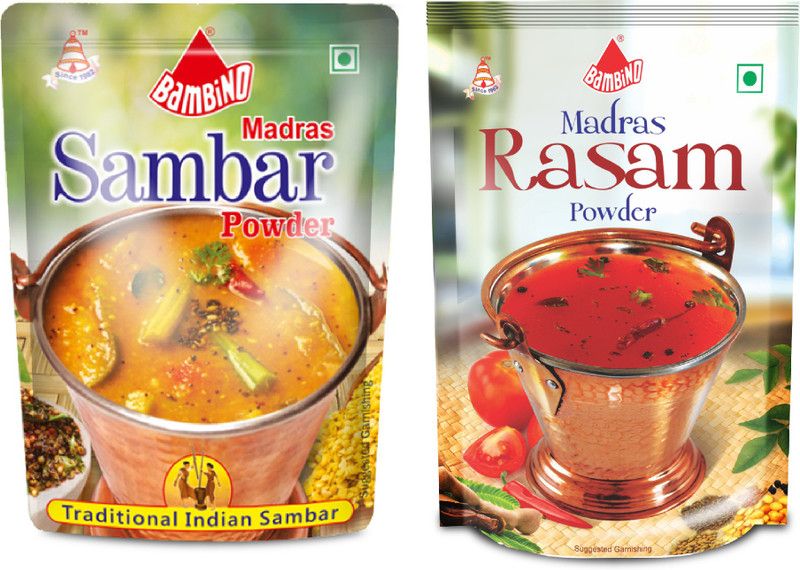 Bambino Spices Combo - Pack of 2 (Madras Rasam Powder 100g and Madras Sambar Powder 100g)  (2 x 100 g)