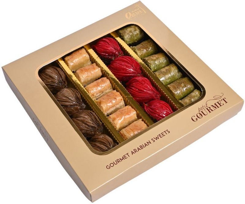 OASIS Baklawa Assorted Turkish, Lebanese Baklava for Gifting (Approx 20 Pcs) Festive Gift Box  (500 g)