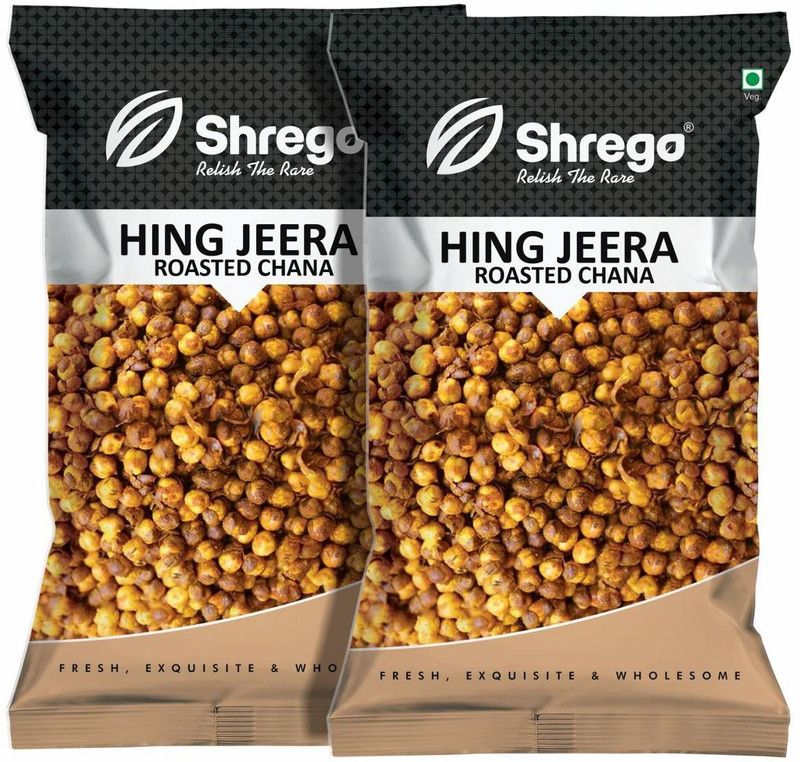 Shrego Hing Jeera Roasted Chana, Healthy Snacks & Namkeen, 300G (2X150G Vacuum Packed)  (300 g)