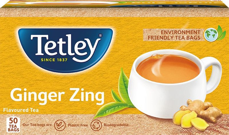 Tetley Ginger Zing Black Tea Bags Box  (100 g)