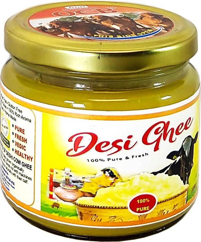 OCB Desi Ghee 100% Pure Hand Made Ghee 250 Gram Mede By Desi Cow Milk Ghee 250 g Glass Bottle