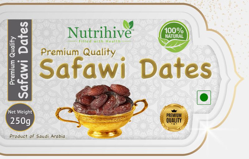 Nutrihive Filled with Health Original Safawi Dates | Kalmi Khajur Safawi Khajoor | safavi dates Saudi Arabia Dry Dates, Wet Dates, Dates  (250 g)