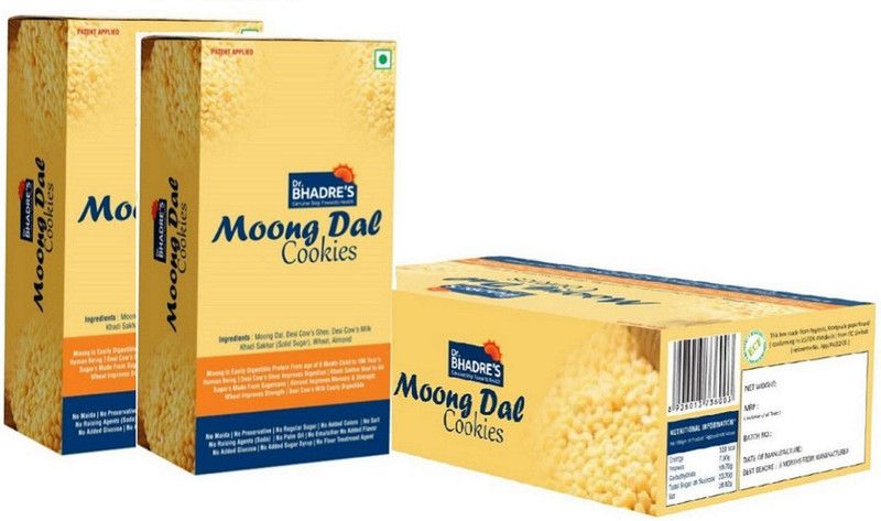 Dr. BHADRE'S 900 Gm_Chemical Free Cookies|Moong Dal Cookies|Wheat Biscuit Multi Grain  (900 g, Pack of 3)