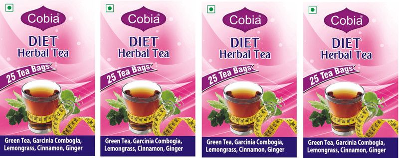 Cobia Diet(Slimming) Herbal Tea 25 Tea bags Pack Of 4 Garcinia, Cinnamon, Lemon Grass Herbal Tea Bags Tetrapack  (4 x 50 g)