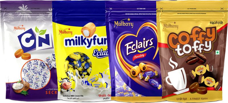 Mulberry foods Mulberry Coconut Milk Coffy Choco Standy Zipper Pouch Combo Pack 536g Bites  (0.536 g)