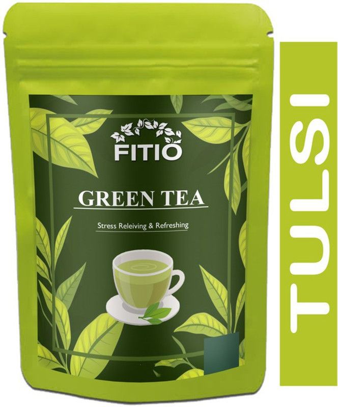 FITIO Green Tea for Weight Loss | 100% Natural Green Loose Leaf Tea | Tulsi Flavor Green Tea Pouch Pro (T1328) Green Tea Pouch  (200 g)
