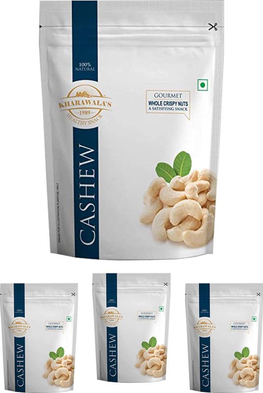 KHARAWALA'S W240 Grade Ratnagiri Cashews (Kaju) Pack of 4 (250 gms each) Cashews  (4 x 250 g)