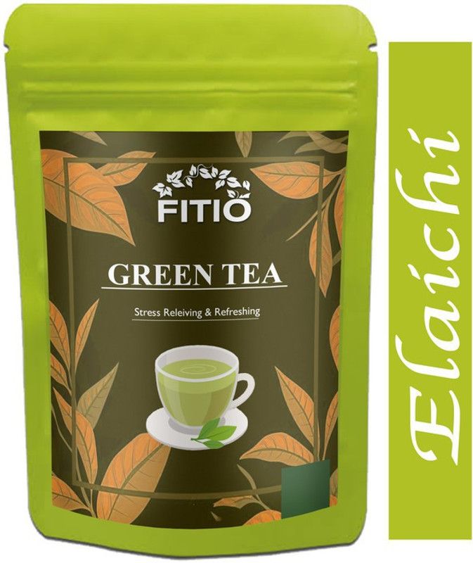 FITIO Green Tea for Weight Loss | 100% Natural Green Loose Leaf Tea | Elaichi Flavor Green Tea Pouch Premium (T329) Green Tea Pouch  (250 g)