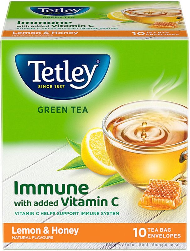 Tetley Lemon & Honey Green Tea Bags Box  (10 Bags)