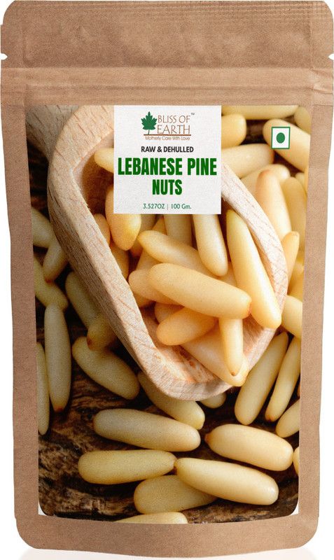 Bliss of Earth 200Gm Lebanese Pine Nuts Without Shell (Chilgoza) Raw & Dehulled, Good for Heart And Energy Booster. Pine Nuts  (200 g)