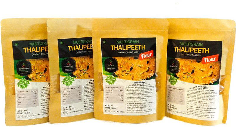 CURRYFEAST Thalipeeth / Multigrain Chilla Flour  (800 g, Pack of 4)