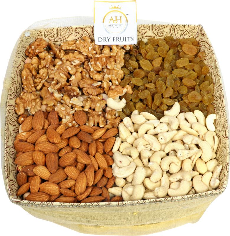 AESTHETIC HUB GIFT TRY ALMOND250G,CASHEW250G,WALNUT250G&RAISINS250G TRY003 Walnuts, Almonds, Cashews, Raisins  (1000 g)