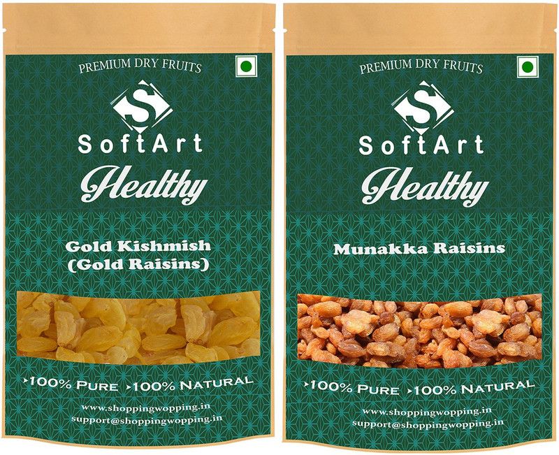 Soft Art Gold Kishmish & Munakka (250g Each) Raisins  (2 x 250 g)
