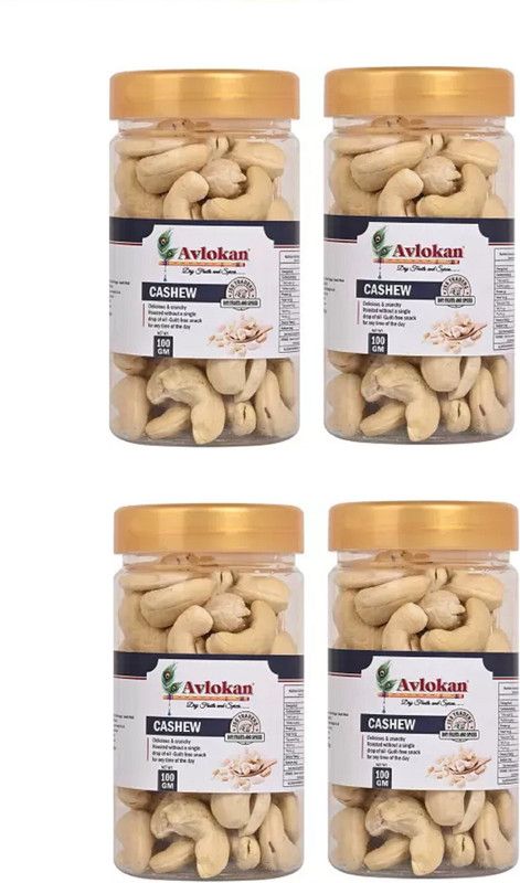 Avlokan Natural Delicious & Crunchy Cashews Nuts, High Protein, Zero Cholesterol Kaju Cashews  (4 x 100 g)