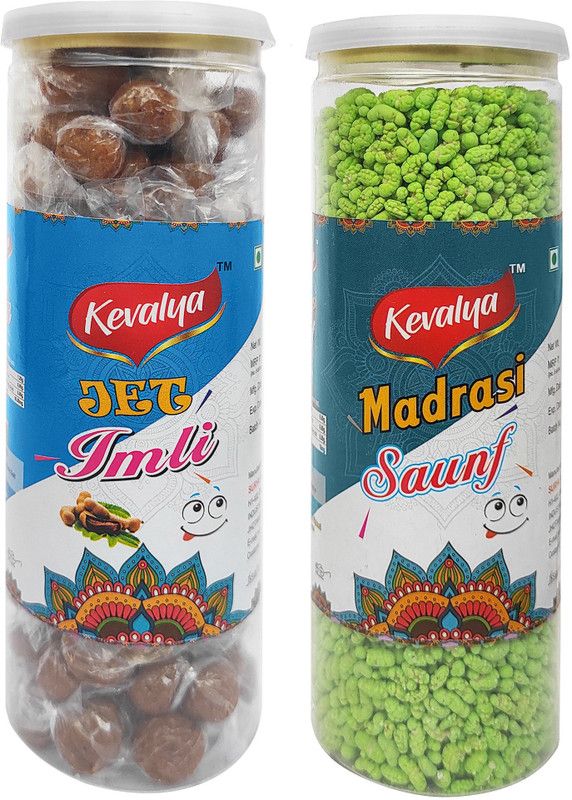 KEVALYA JET IMLI & Green Madras Saunf MOUTH FRESHENER, TOFFEE , CANDY imli, fennel seeds Candy  (2 x 200 g)