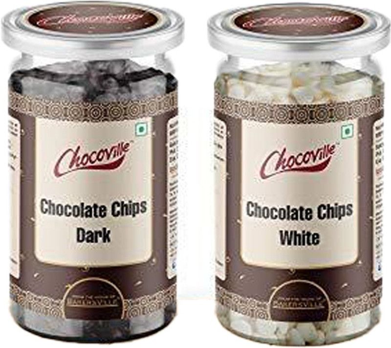CHOCOVILLE Chocolate Chips Combo (Dark Chips, 200 g + White Chips, 200 g) Combo  (400)