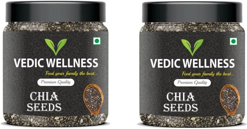 Vedik Wellness Raw Chia Seeds for Weight Loss with Omega 3 (500 g, Pack of 2) Chia Seeds  (500 g, Pack of 2)