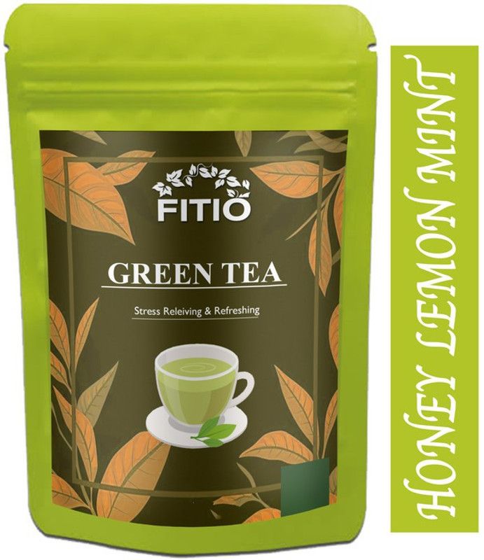 FITIO Green Tea for Weight Loss | 100% Natural Green Loose Leaf Tea | Honey, Lemon, Mint Flavor Green Tea Pouch Pro (T715) Green Tea Pouch  (600 g)