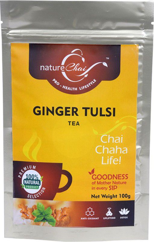 Nature Chai Ginger Tulsi Tea (100 gm each / Pack of 1 ) Ginger Tea Vacuum Pack  (100 g)