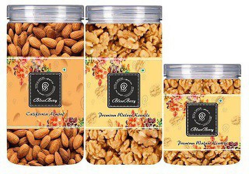 BLESSBERRY 100% Natural walnut 350G Almond 500g walnut 175g Almonds, Walnuts  (3 x 341.67 g)