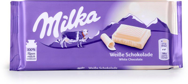 milka White Chocolate, 100gm Bars  (100 g)