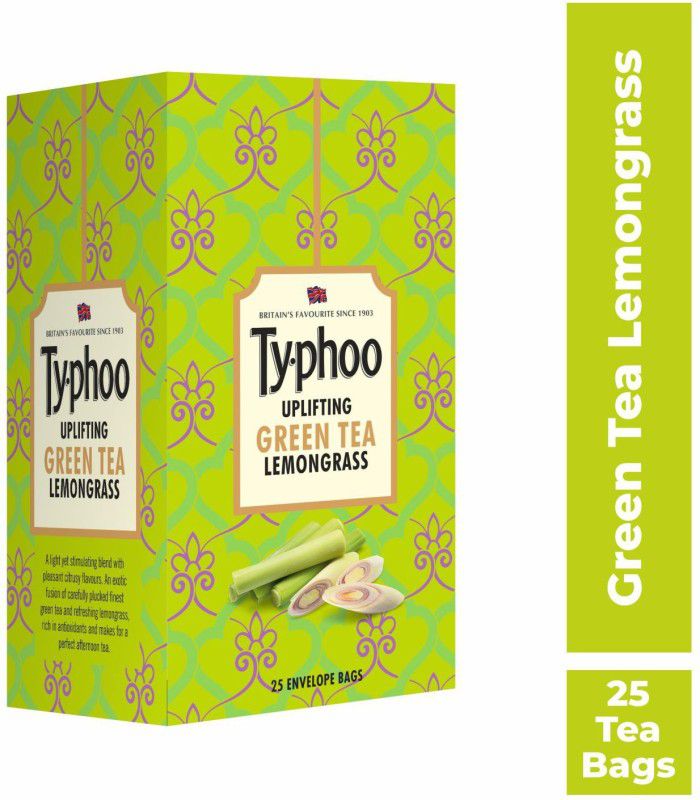typhoo Uplifting Lemon Grass Green Tea Bags Box  (25 Bags)