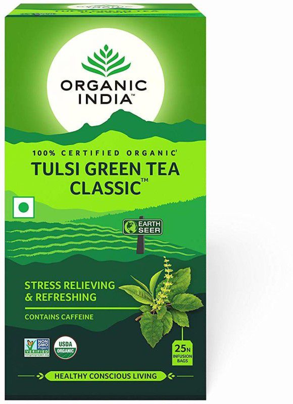 ORGANIC INDIA Classic Tulsi Green Tea Bags Box  (43.5)