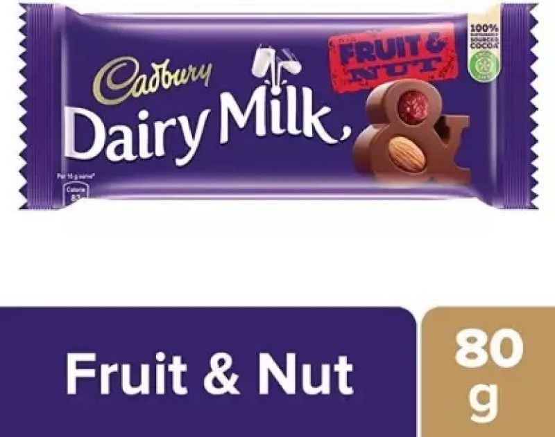 Cadbury dairy milk fruit & nut 80 gm pack of 4 Bars  (4 x 80 g)