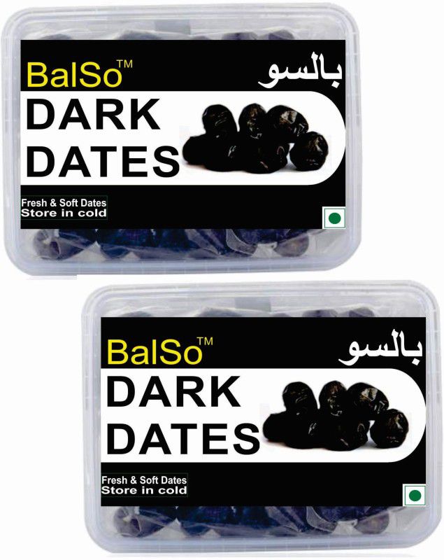 BalSo Premium Dark Dates - [Pack of 2] Khajoor (2 x 500g) Dates  (2 x 0.5 kg)