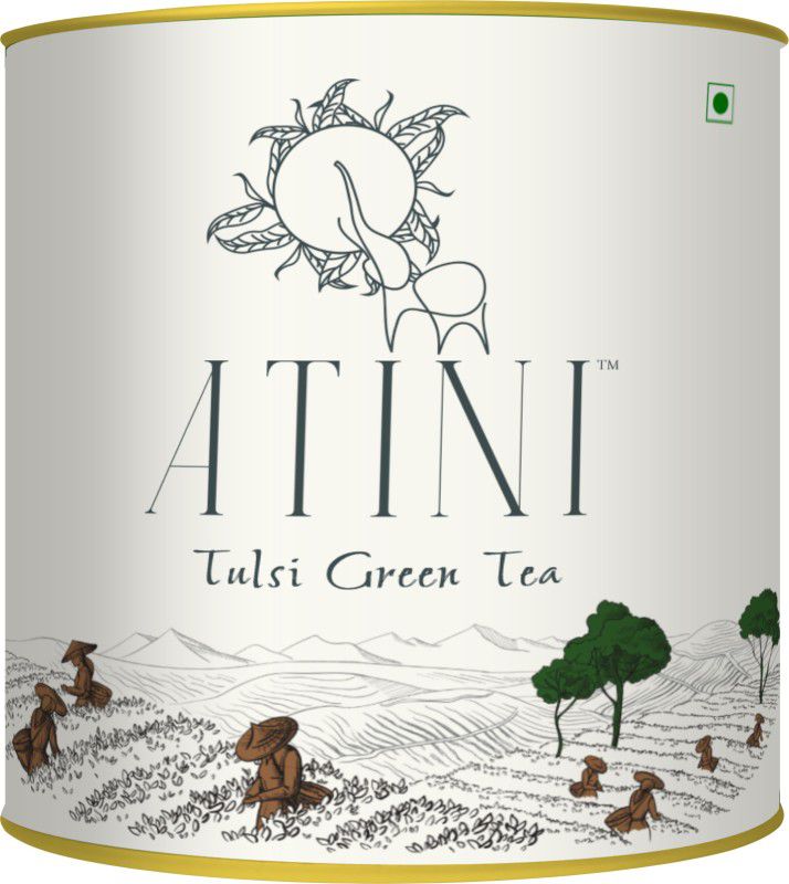 ATINI Tulsi Green Tea - Strengthens Immune, Weight Control, Calm & Relax effect Tulsi Herbal Infusion Tea Tin  (35 g)