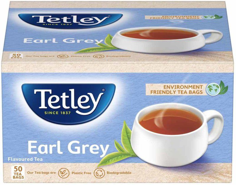 Tetley Earl Grey Black Tea Bags Box  (50 Bags)