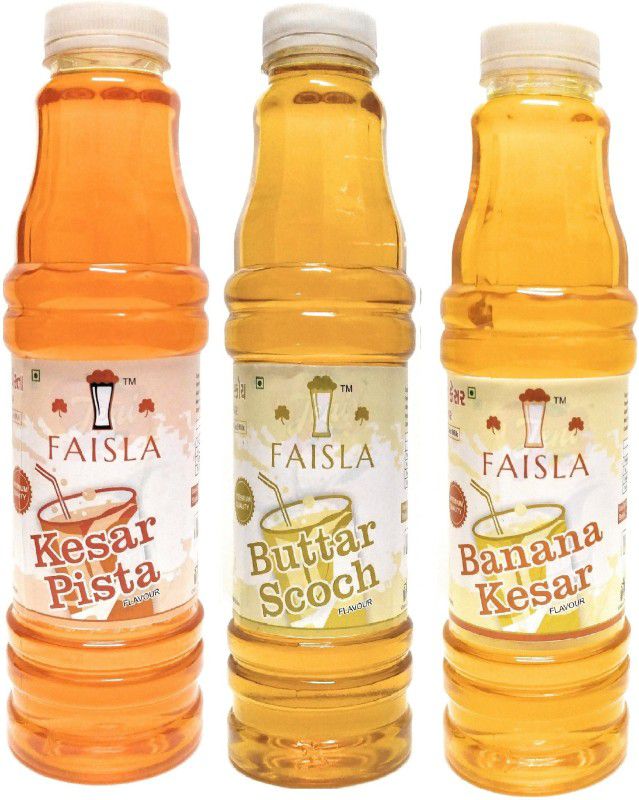Faisla KP BS BK_104 Premium Refreshing Kesar Pista/Buttar Scoch/Banana Kesar Flavoured Sharbat Syrup (pack of 3) (1 pack of 700ml)  (2760 ml, Pack of 3)