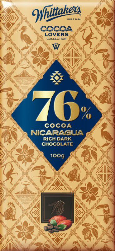 Whittaker's 76% Nicaragua Rich Dark Bar 100g Bars  (100 g)