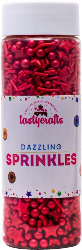 TastyCrafts Mix Metallic Sprinkles, 100 GM Edible Colorful Dazzling Sprinklefetti CH04 Sprinkles  (100 g, Edible)
