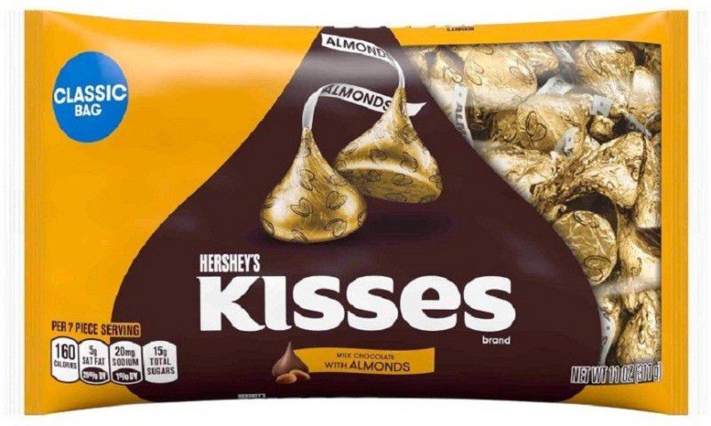 HERSHEY'S Kisses Classic Milk Chocolate with Almond, 311g Truffles  (311 g)
