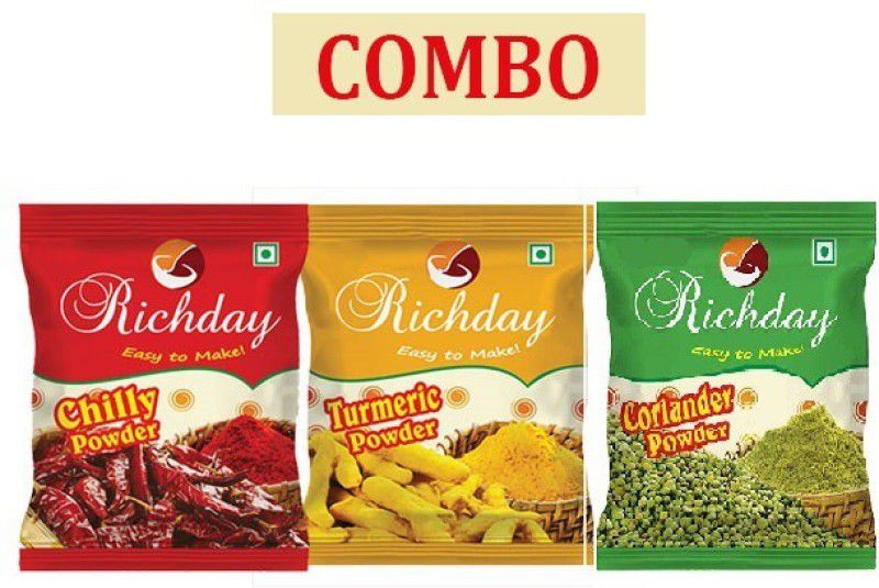 Richday Chilly-Turmeric-Coriander Powder|500 g Each|Pack of 3  (3 x 0.5 kg)