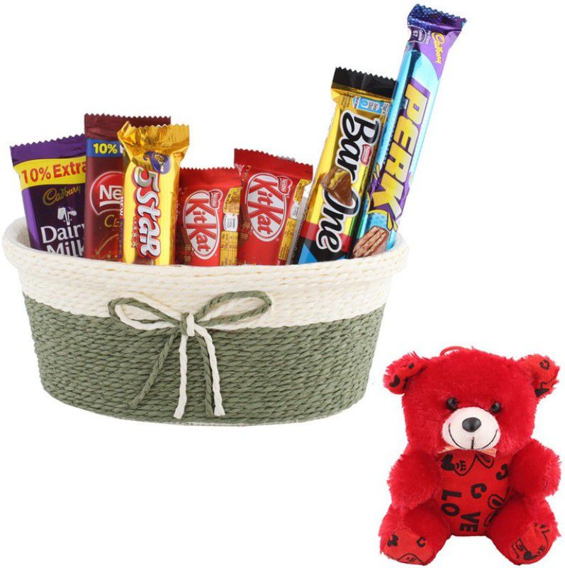 SurpriseForU Chocolate Gift | Valentine's Day Special Teddy Gift | Chocolate Gift Hamper|404 Combo  (Chocolate And Teddy)