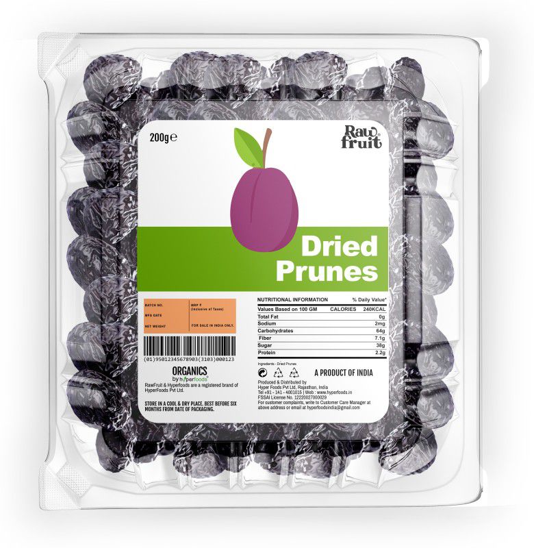 HyperFoods RawFruit Premium Dried Pitted Prunes Plum Aloo Bukhara 200g Prunes  (200 g)