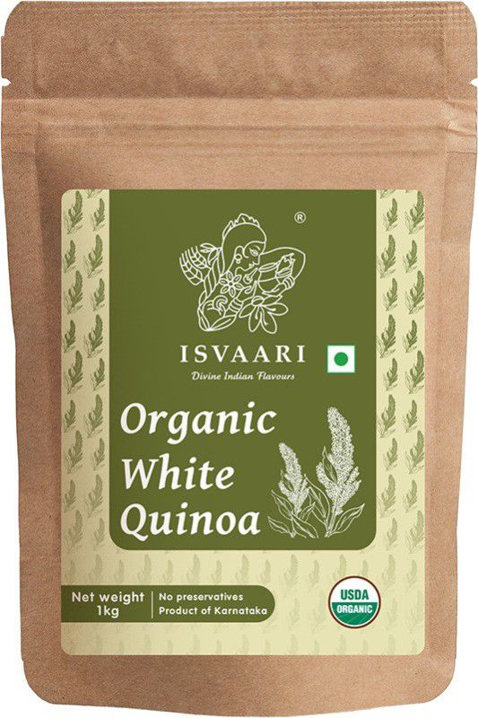 Isvaari Organic White Bold Quinoa, 1kg | Gluten Free | No Preservatives White Quinoa Seeds  (1 kg)
