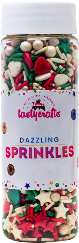 TastyCrafts Mix Metallic Sprinkles, 100 GM Edible Colorful Dazzling Sprinklefetti CH01 Sprinkles  (100 g, Edible)