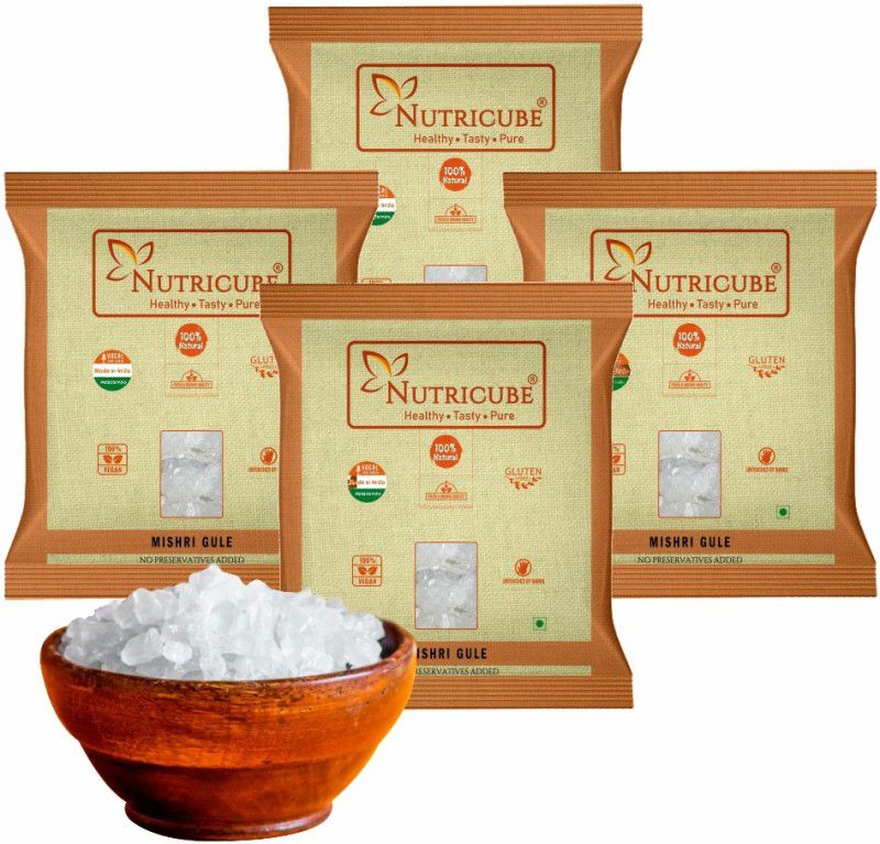 NUTRICUBE Mishri Gule- Crystal Rock Sugar - Chemical Free Process Sugar  (3600 g, Pack of 4)