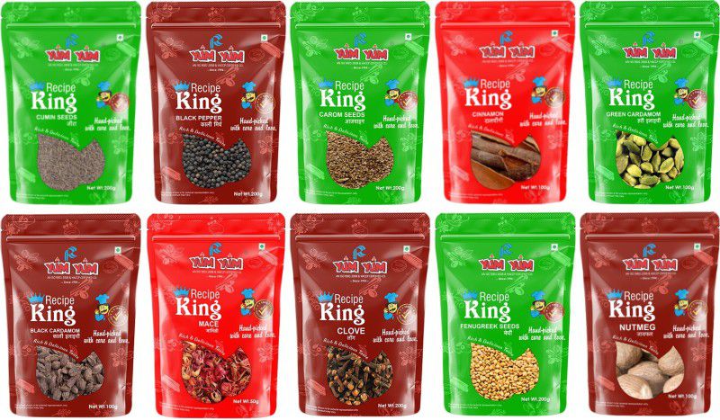 YUM YUM Daily Needs Recipe King, Whole Spices Pack Of 10 Combo Pack 1.45kg -  (10 x 0.14 kg)