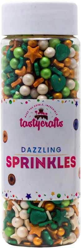 TastyCrafts Mix Metallic Sprinkles, 100 GM Edible Colorful Dazzling Sprinklefetti CH02 Sprinkles  (100 g, Edible)