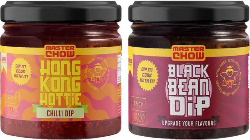 MasterChow Black Bean Dip & Hong Kong Hottie Dip Combo  (1 Hong kong Hottie - 1 Black Bean Dip)