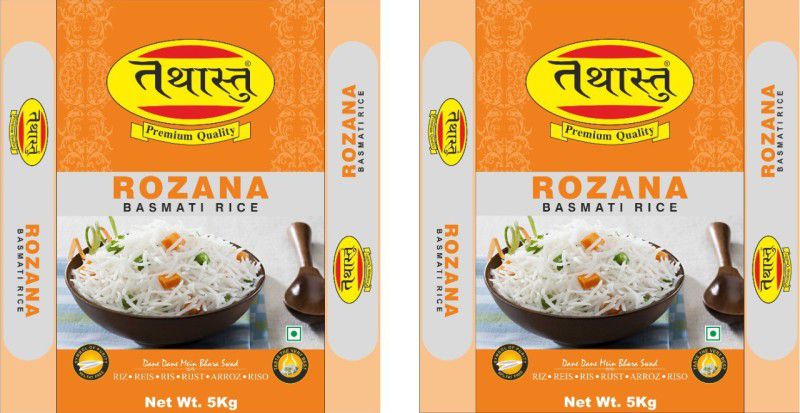 Tathastu ROZANA BASMATI Rice, 5KG Basmati Rice Pack of 2 Basmati Rice (Long Grain, Steam)  (10 kg)
