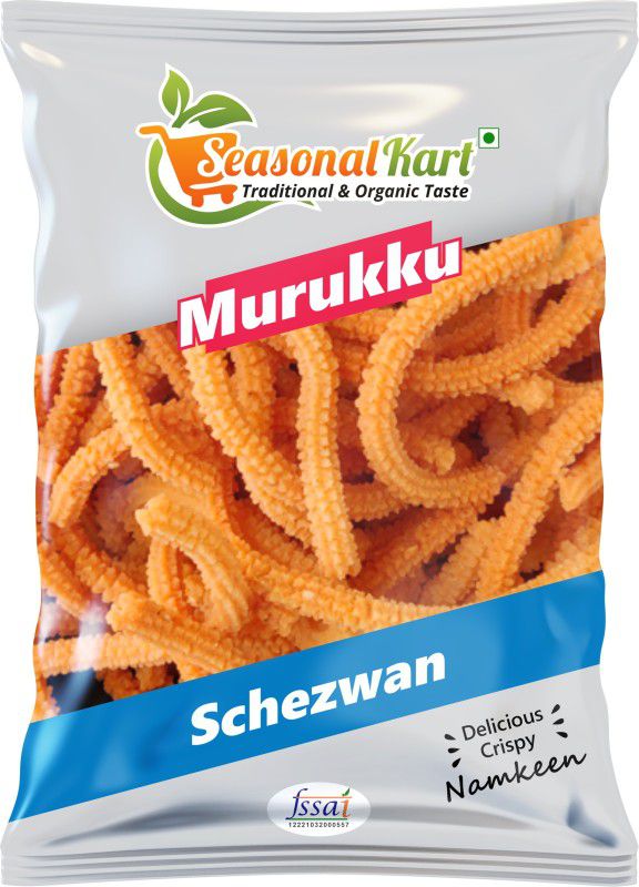 Seasonal Kart Homemade Schezwan Murukku Real Taste of Healthy Snacks Ready to Eat  (400)