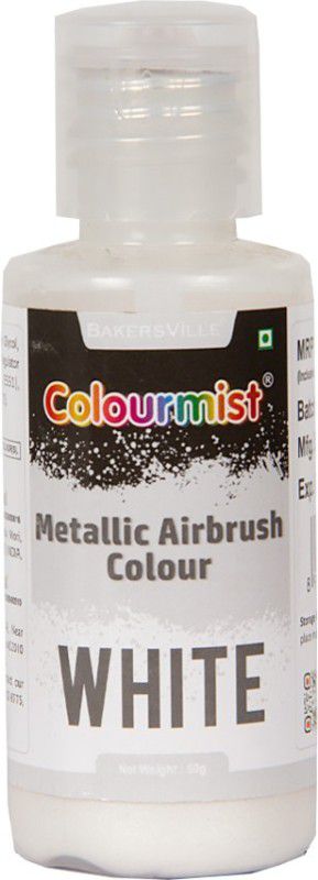 Colourmist Edible Metallic Airbrush Food Colour, Metallic White  (50 g)
