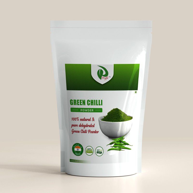 Dryfii Natural Dehydrated Green Chilli Powder (1 KG) Organic, Pure Vegetarian & Easy Cooking Essential  (1 kg)